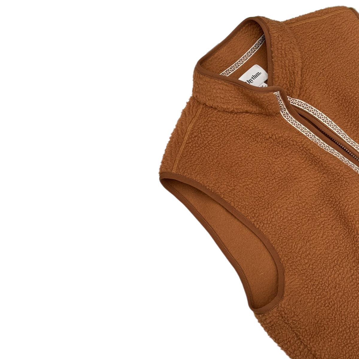 Rhythm Marco Sherpa Vest Jacket - Tobacco image 4