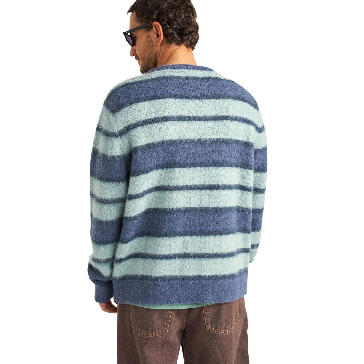 Rhythm Harvey Mohair Stripe Knit Sweatshirt - Blue image 4