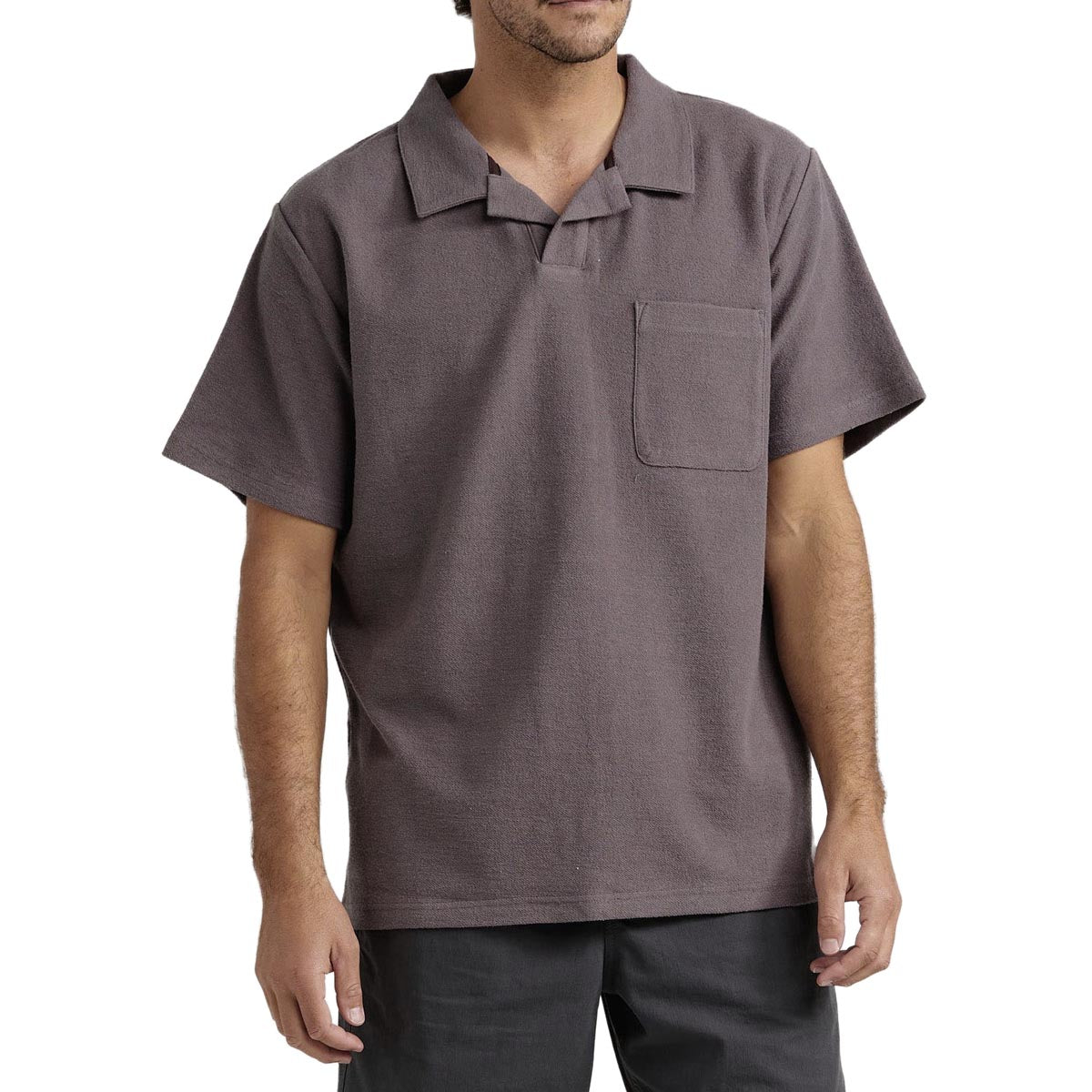 Rhythm Vintage Terry Polo Shirt - Charcoal image 1