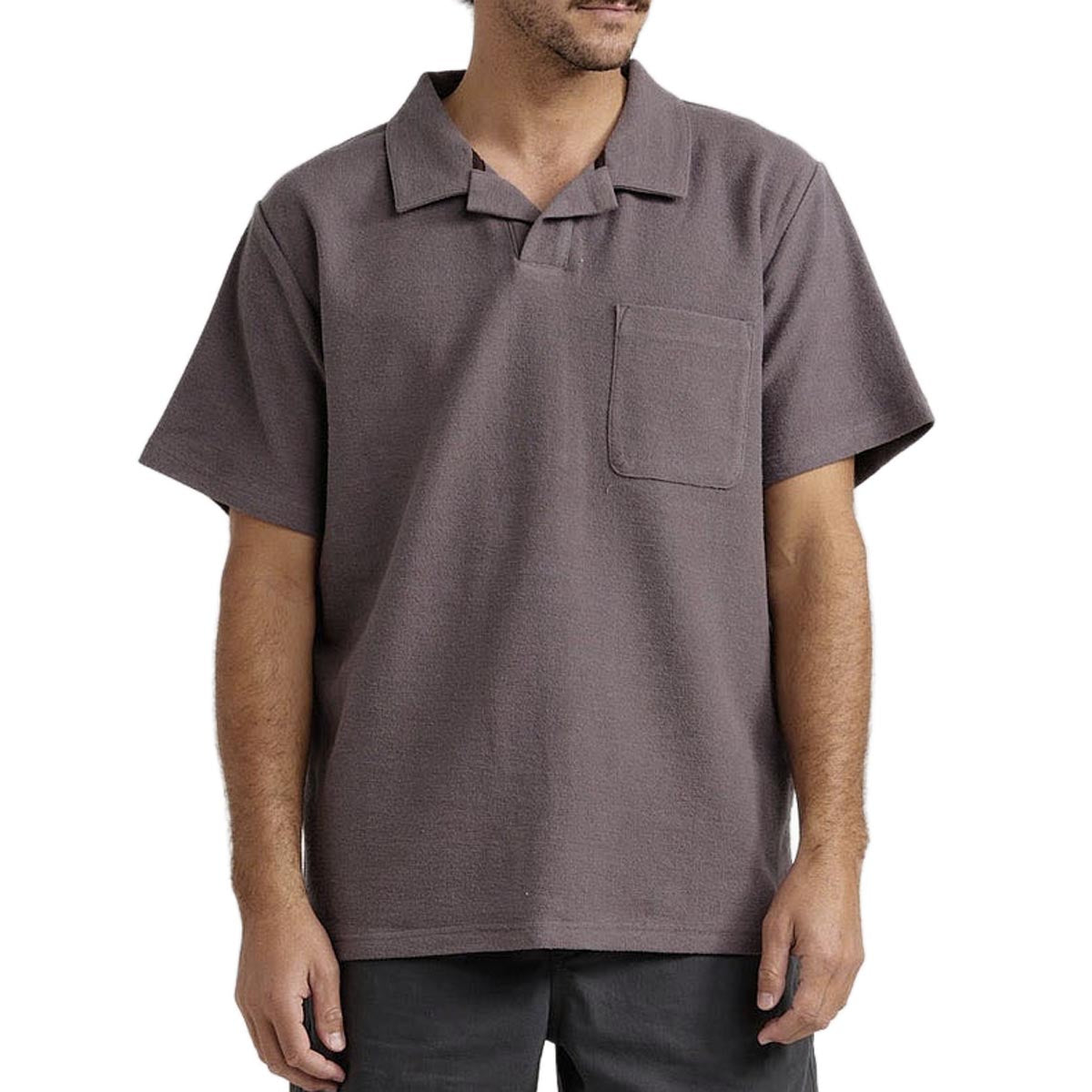 Rhythm Vintage Terry Polo Shirt - Charcoal image 3