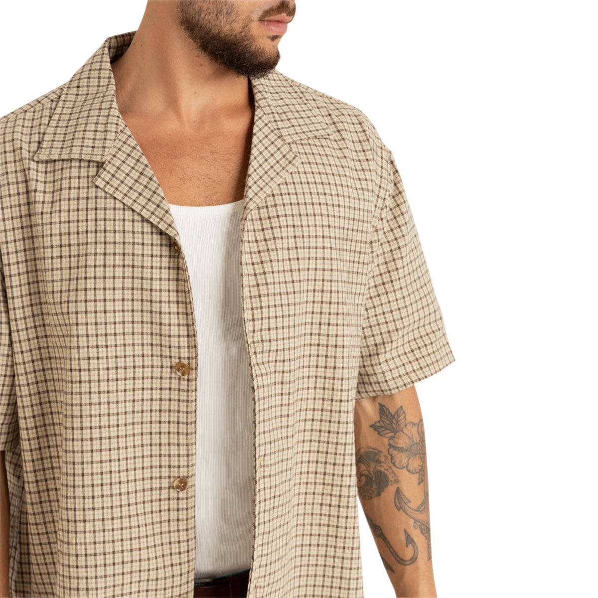 Rhythm Jeremy Check Shirt - Ochre image 3