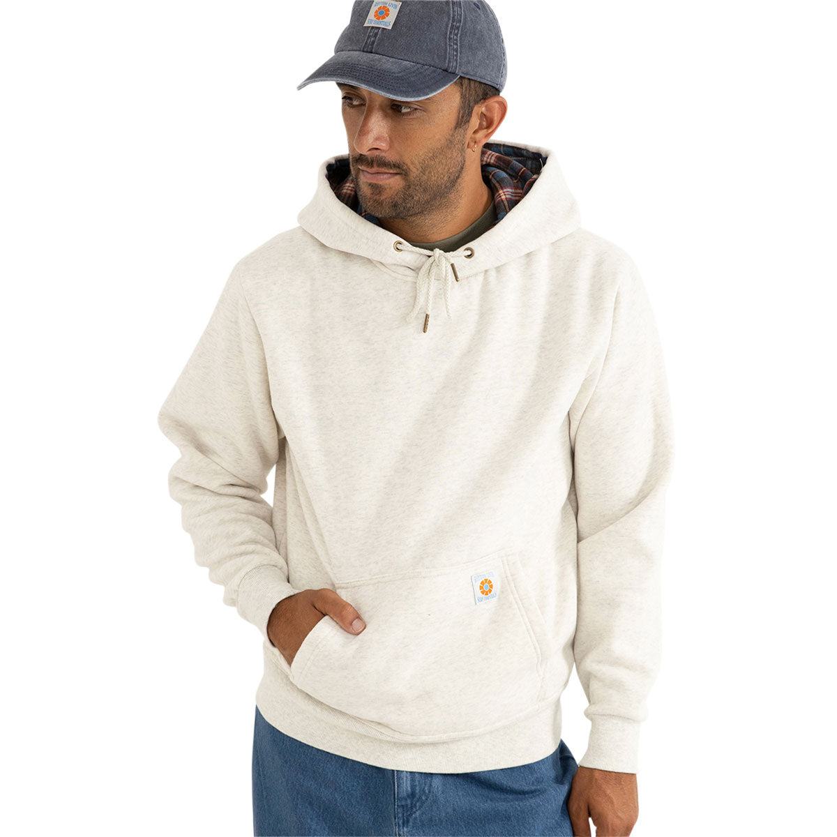 Rhythm Flannel Fleece Hoodie - Ecru image 1