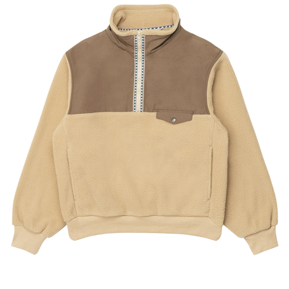 Rhythm Pfeiffer Sherpa Fleece Sweatshirt - Oak image 1