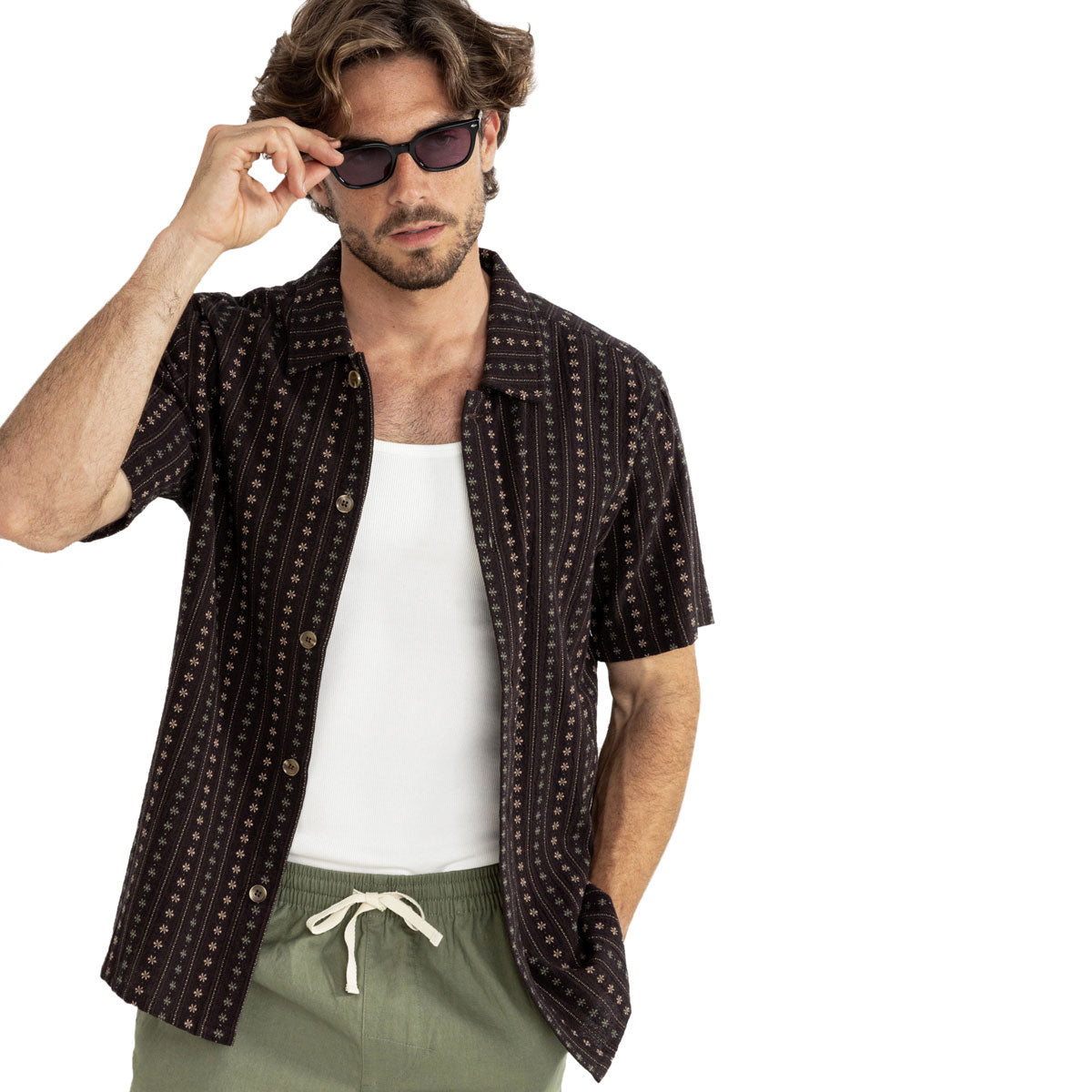 Rhythm Dakota Stripe Shirt - Chocolate image 1