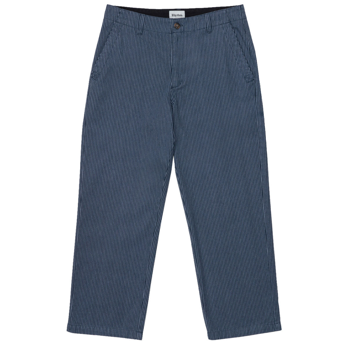 Rhythm Hickory Stripe Work Pants - Navy image 4