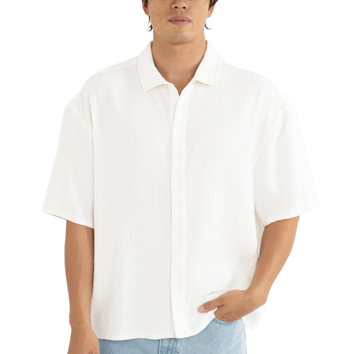 Rhythm Leads Relaxed Check Shirt - White image 1