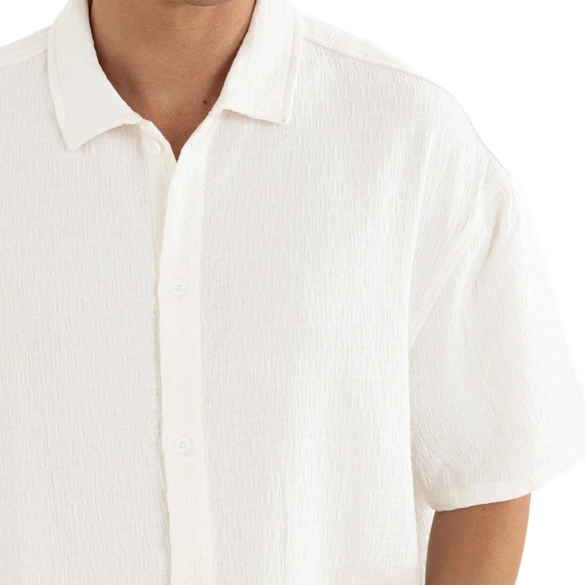 Rhythm Leads Relaxed Check Shirt - White image 3