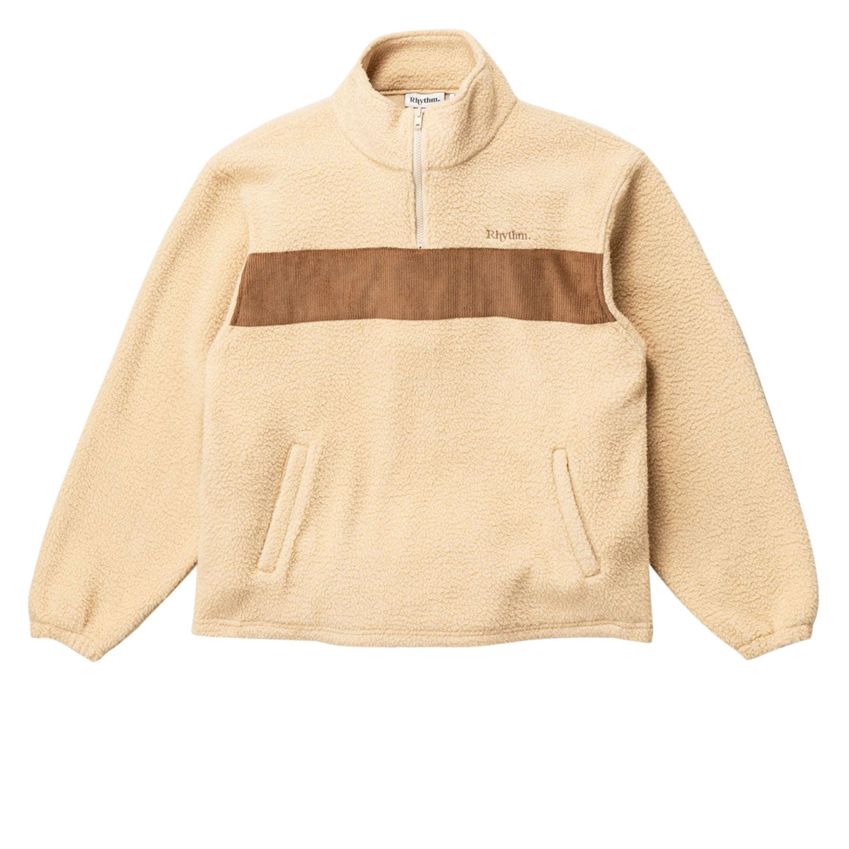 Rhythm Essential Quater Zip Sweatshirt - Ecru image 1