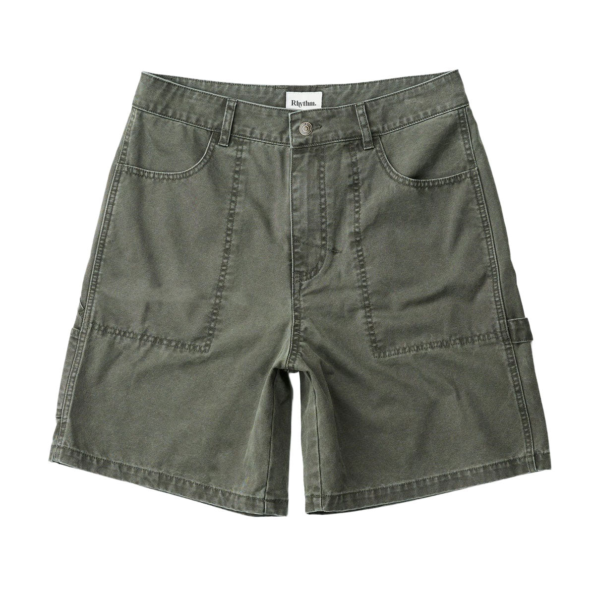 Rhythm Washed Canvas Shorts - Olive image 1