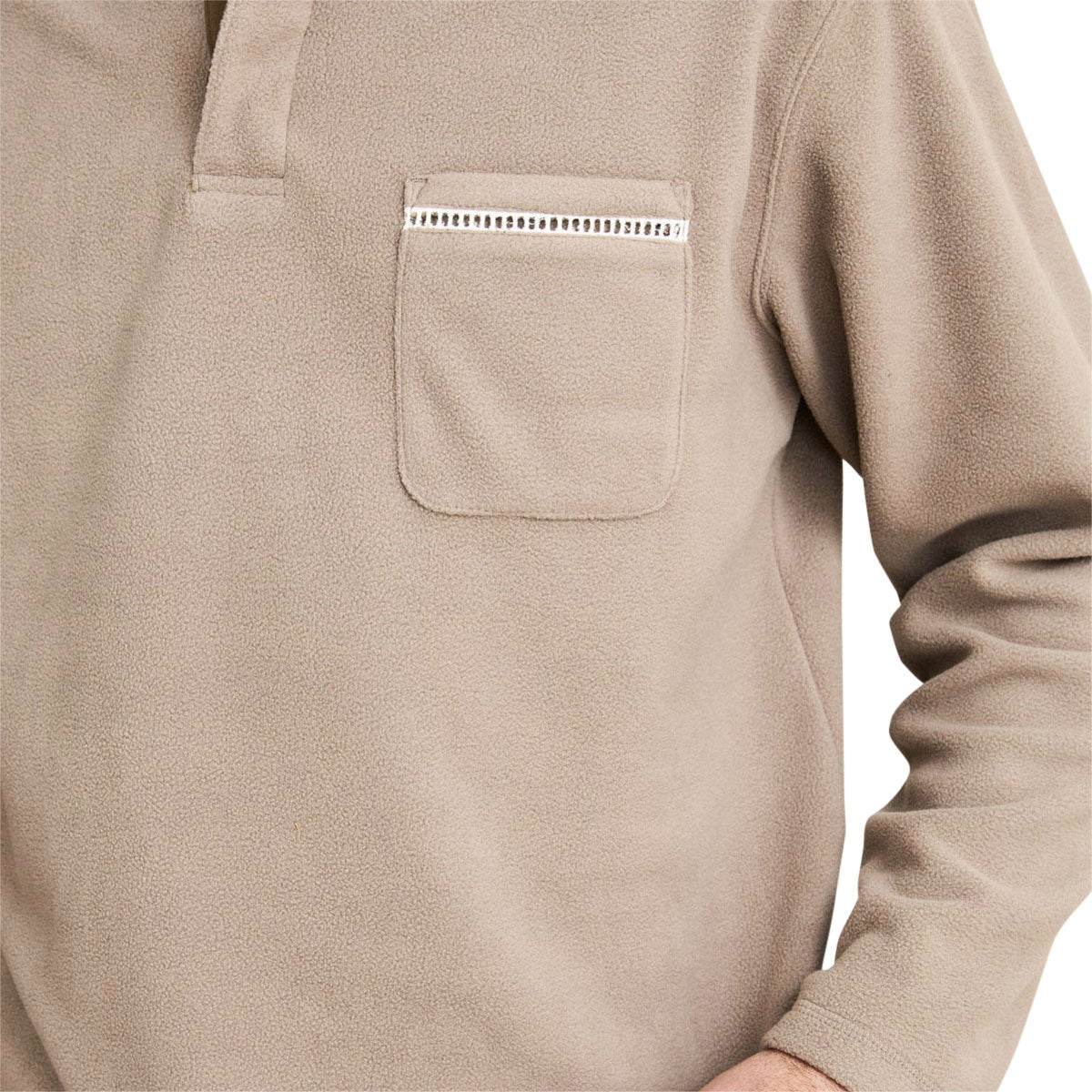 Rhythm Ladder Polar Long Sleeve Polo Shirt - Stone image 3