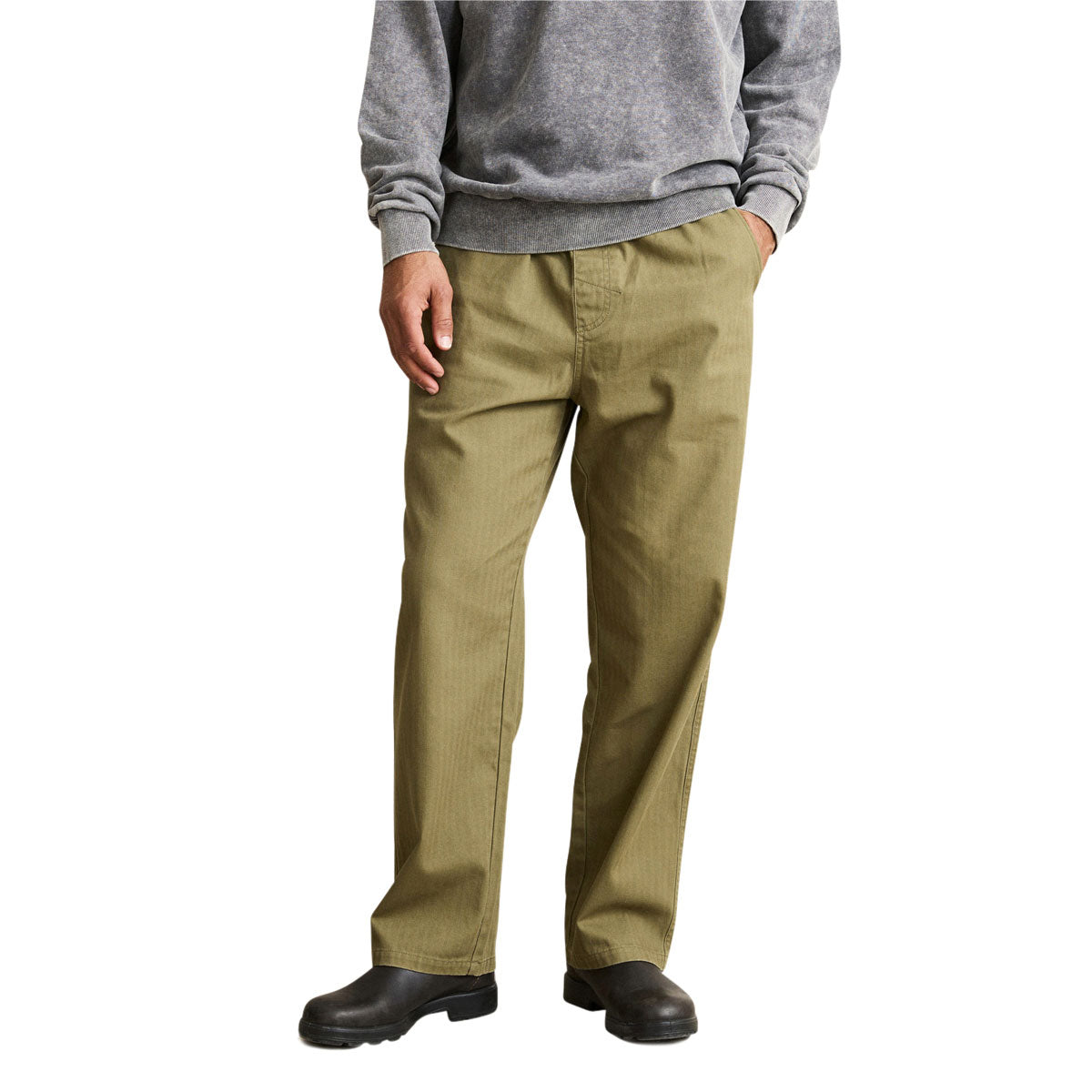 Rhythm Essential Herringbone Jam Pants - Olive image 2
