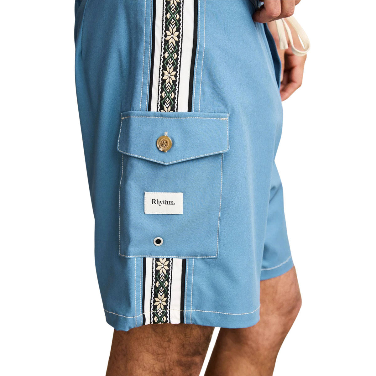 Rhythm Panel Stripe Boardshorts - Mineral Blue image 4