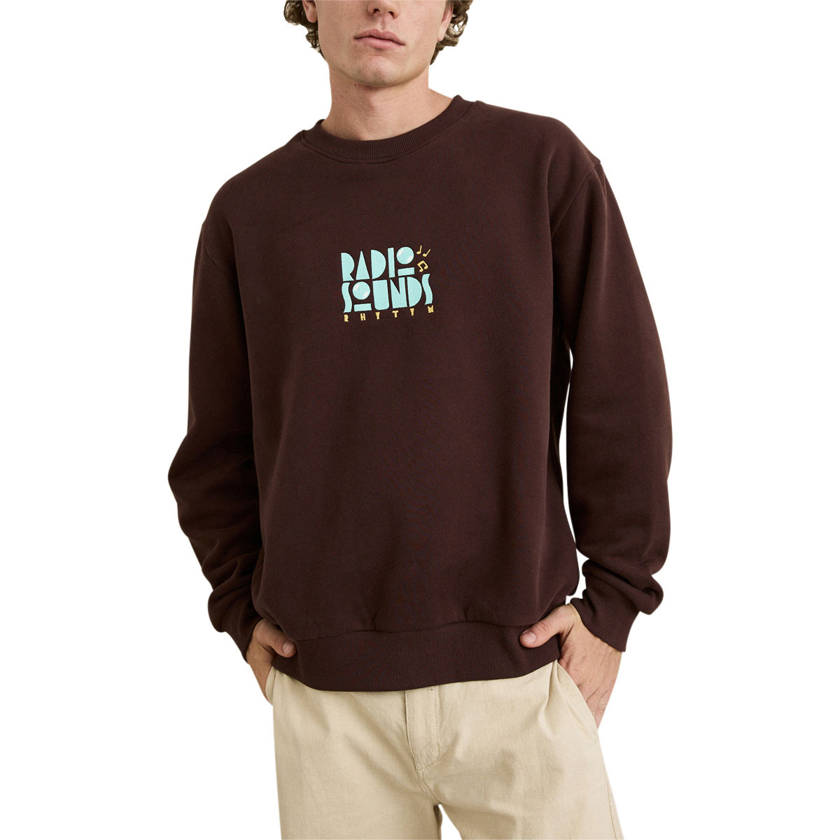 Rhythm Radio Sounds Fleece Crew Sweatshirt - Chestnut image 1