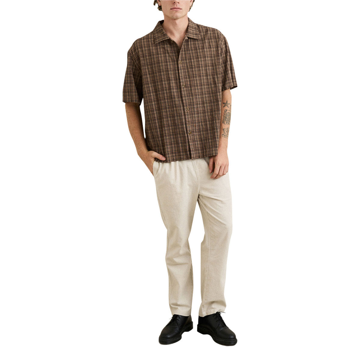 Rhythm Relaxed Brady Check Shirt - Coffee image 4