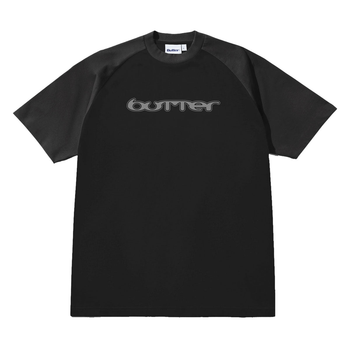 Butter Goods Witness Raglan T-Shirt - Black/Dark Grey image 1