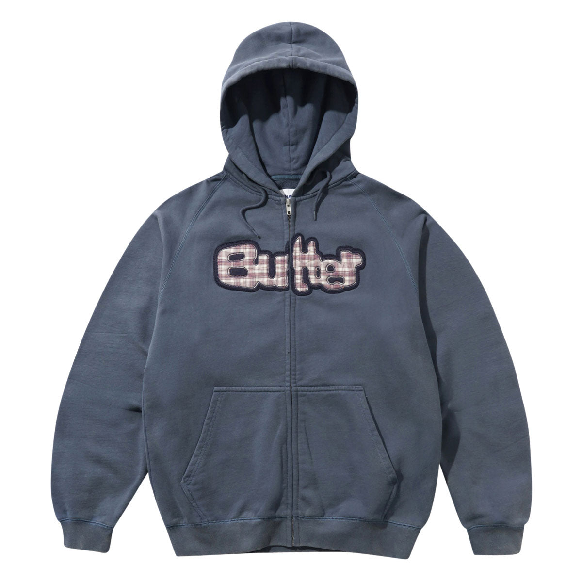 Butter Goods Stretch Zip-Thru Hoodie - Washed Navy image 1