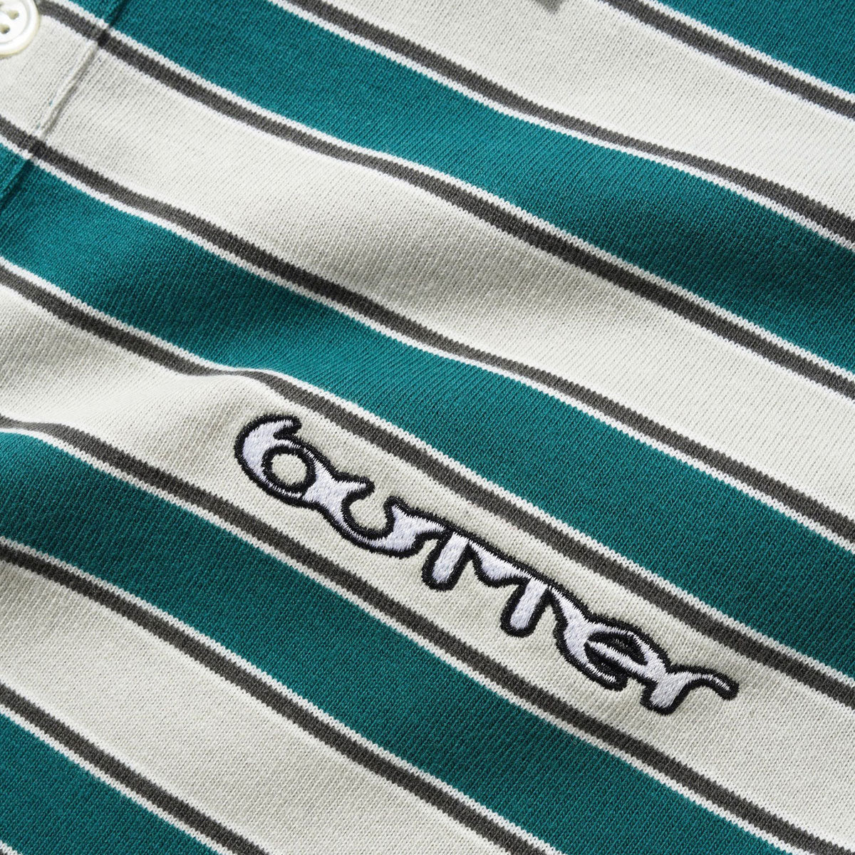 Butter Goods Witness Stripe Polo Shirt - Grey/Teal image 3