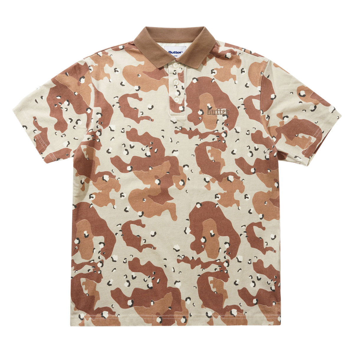 Butter Goods Camo Polo Shirt - Desert image 1