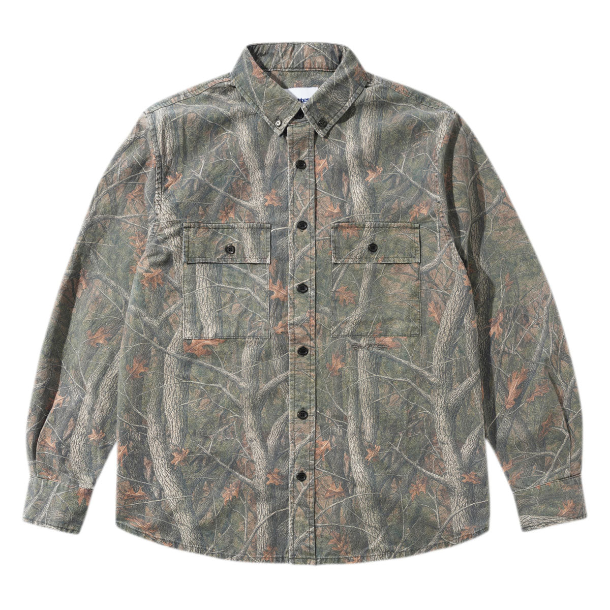 Butter Goods Yard Long Sleeve Shirt - Forest Camo image 1