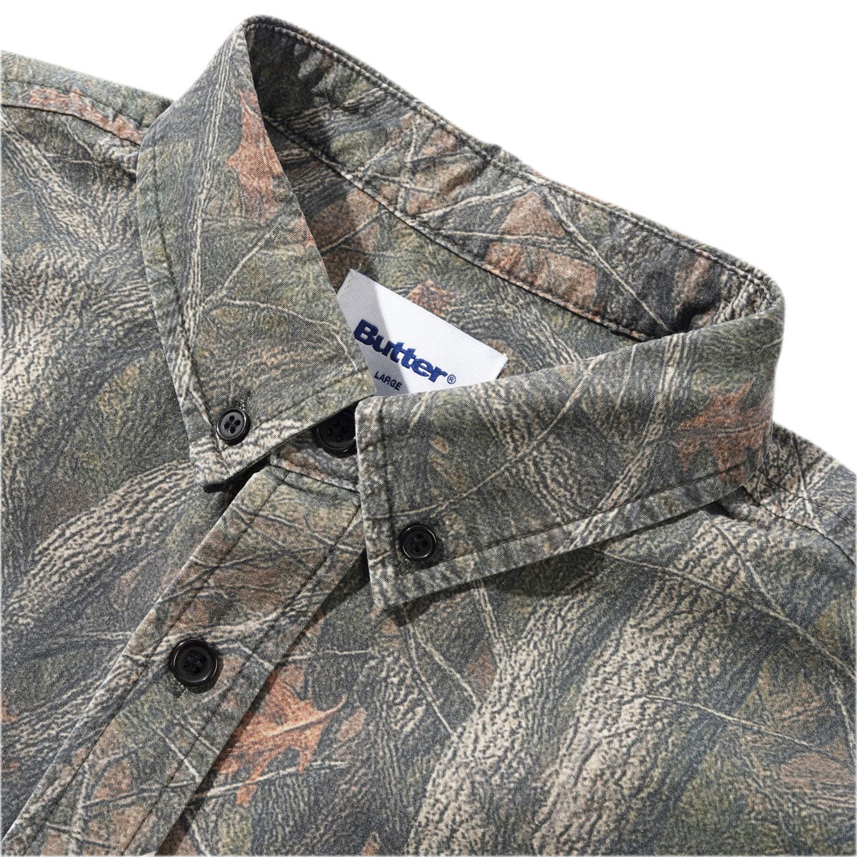 Butter Goods Yard Long Sleeve Shirt - Forest Camo image 3