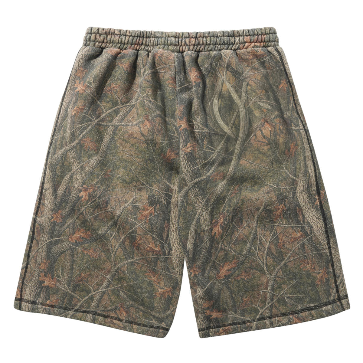Butter Goods Overlock Stitch Fleece Shorts - Forest Camo image 2