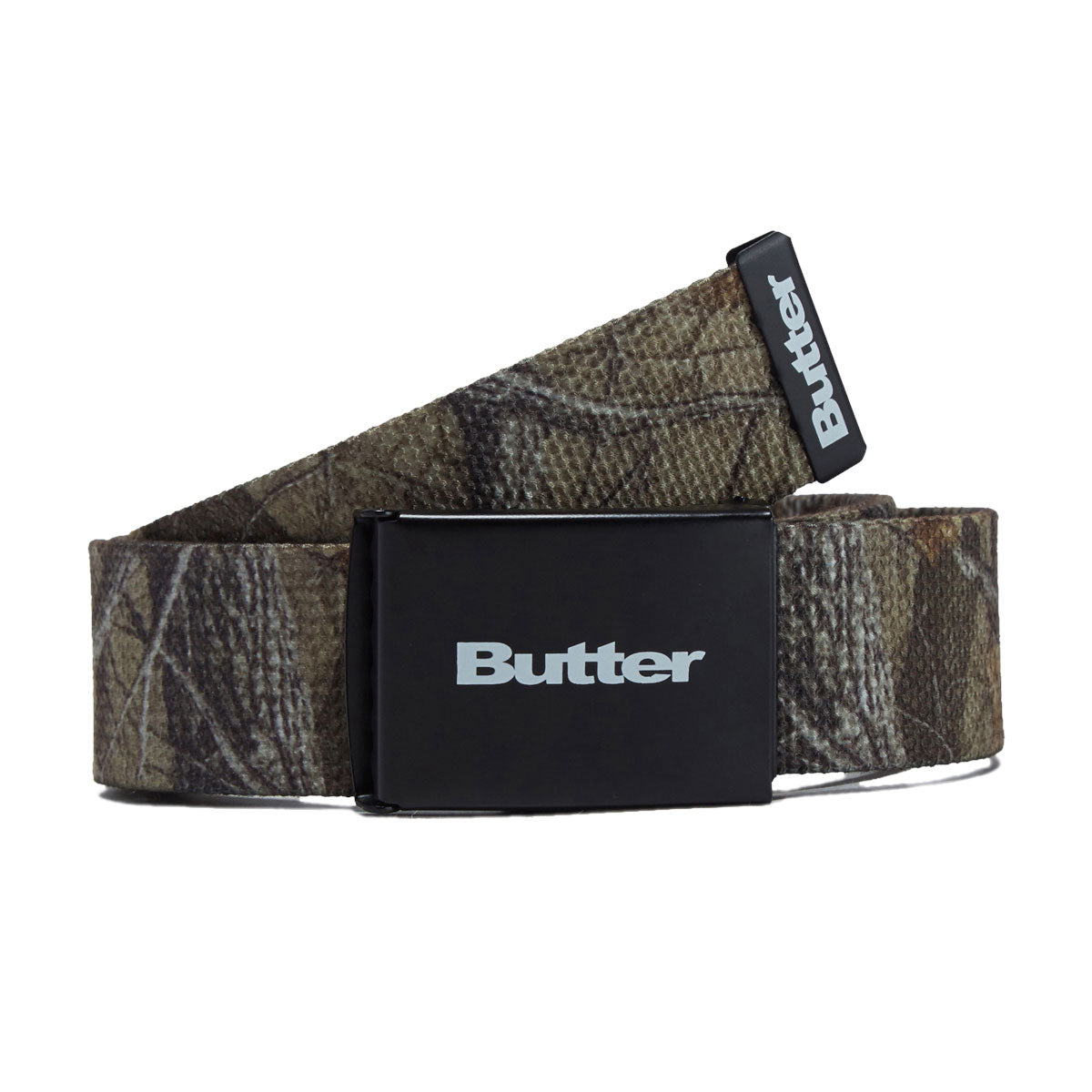 Butter Goods Logo Woven Belt - Forest Camo image 1