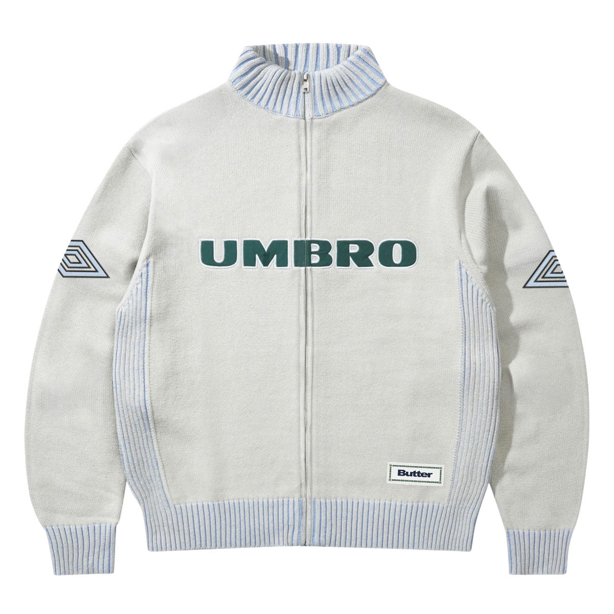 Butter Goods x Umbro Diamond Zip-Thru Knit Sweater - Grey image 1