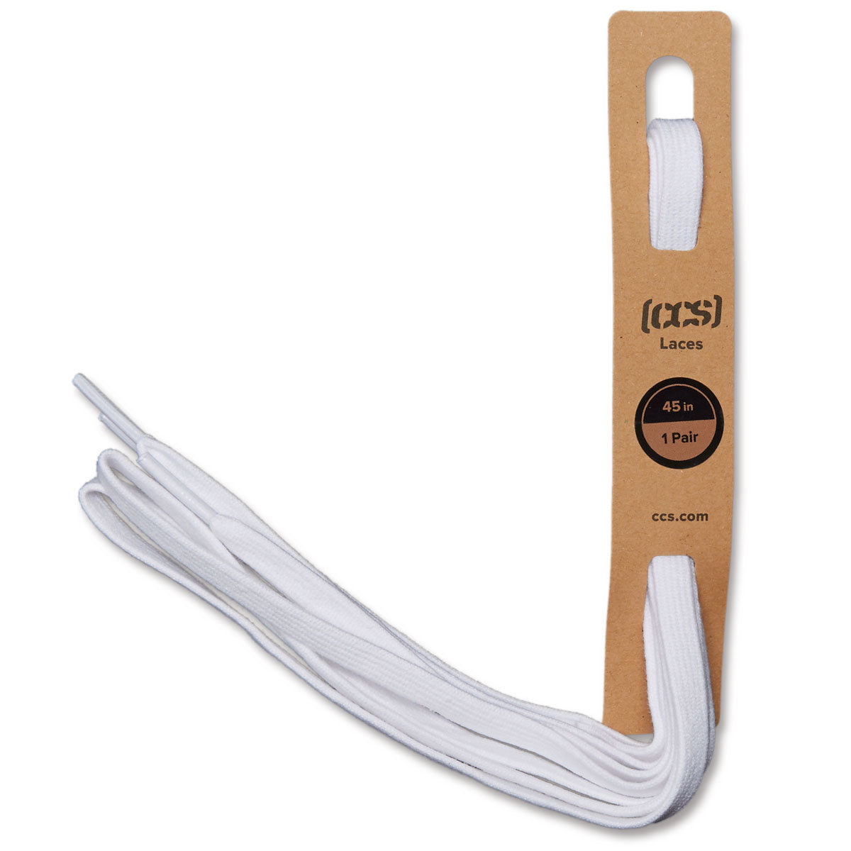 CCS Flat Lace Shoelaces - White - 45