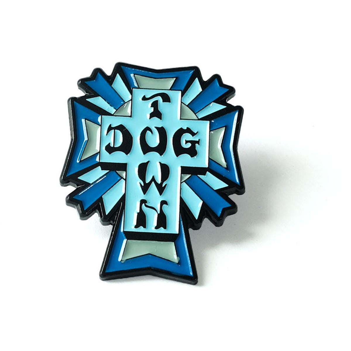 Dogtown Cross Logo Color Enamel Pin - Blue image 1