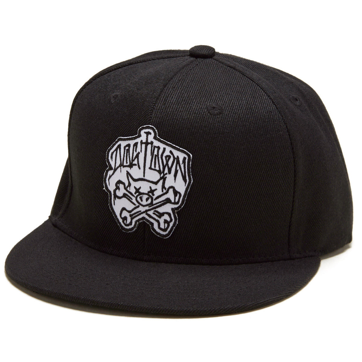 Dogtown Pig And Crossbones Patch Snapback Hat - Black image 1