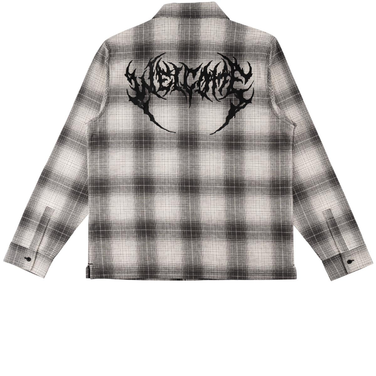 Welcome Fang Woven Plaid Long Sleeve Shirt - Black image 4