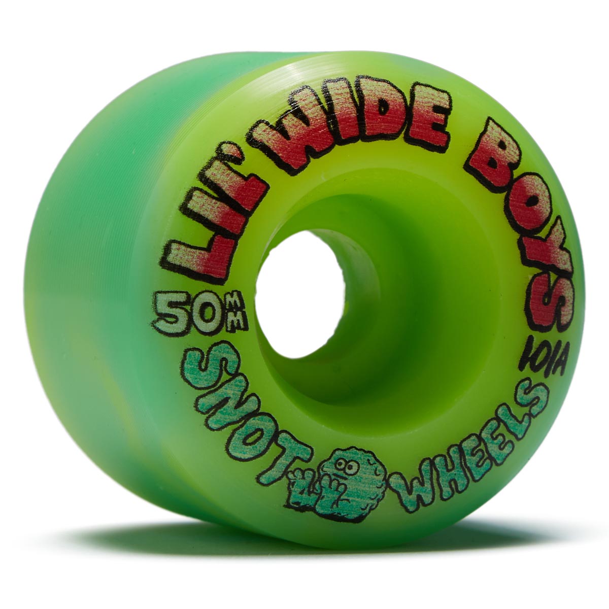 Snot Lil Wide Boys 101a Skateboard Wheels - Green/Yellow Swirl - 50mm image 1