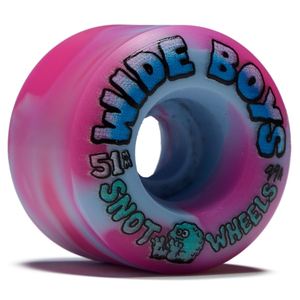 Snot Wide Boys 99a Skateboard Wheels - Ice Blue/Pink Swirl - 51mm image 1