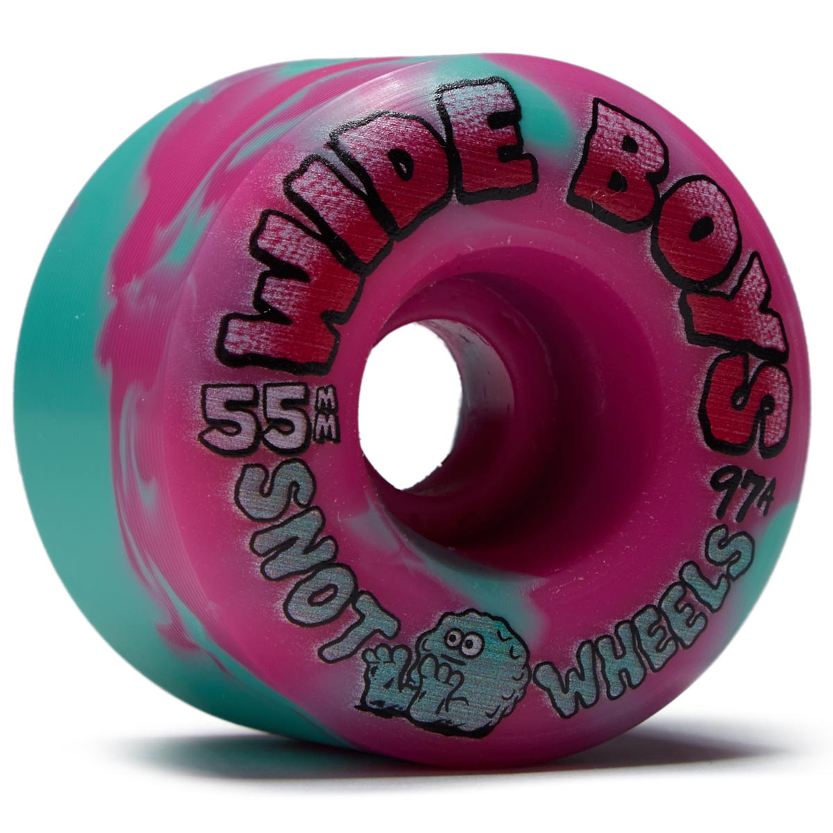 Snot Wide Boys 97a Skateboard Wheels - Ice Blue/Pink Swirl - 55mm image 1