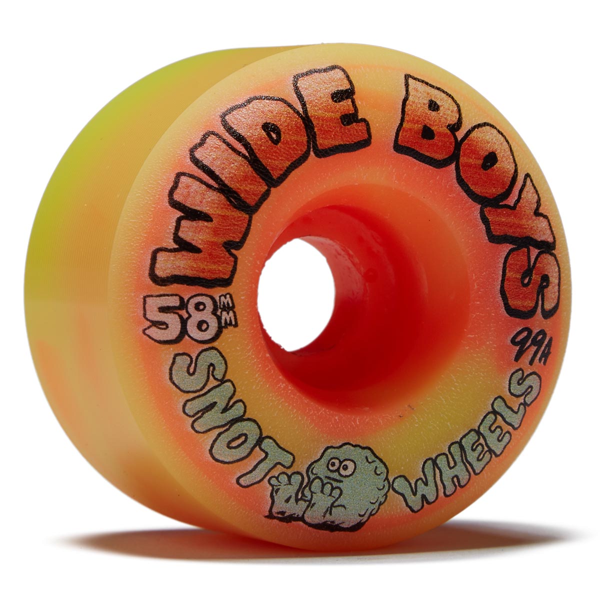 Snot Wide Boys 99a Skateboard Wheels - Yellow/Orange Swirl - 58mm image 1