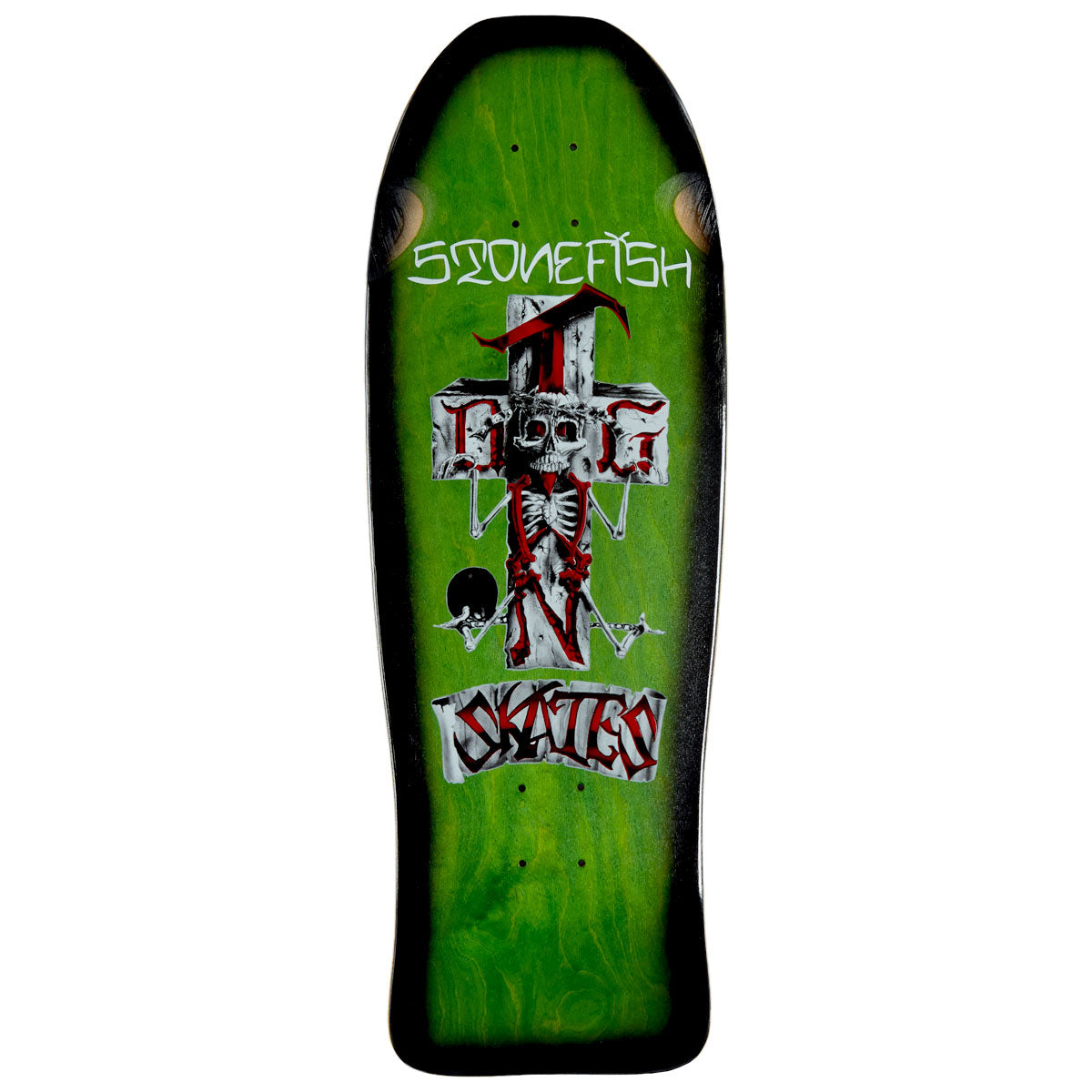 Dogtown Stonefish Reissue Skateboard Deck - Assorted Stain/Black Fade  - 10.125