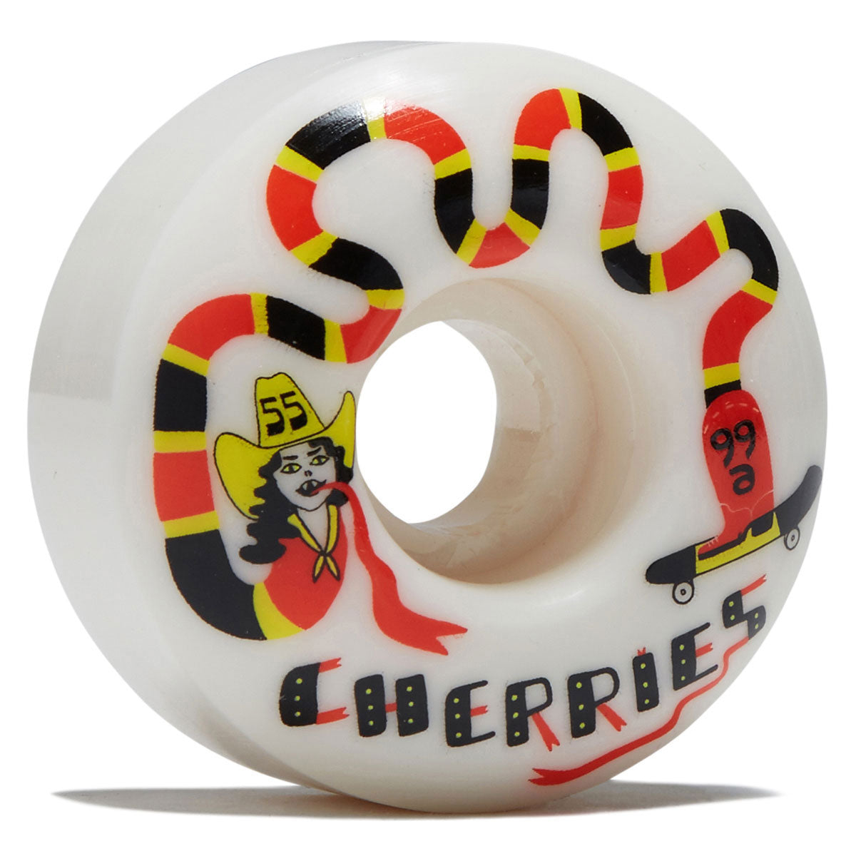 Cherries Boot Skoots Classic Shape 99a Skateboard Wheels - White - 55mm image 1