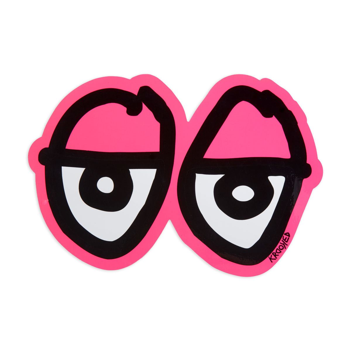 Krooked Eyes Di-Cut LG Sticker - Pink image 1