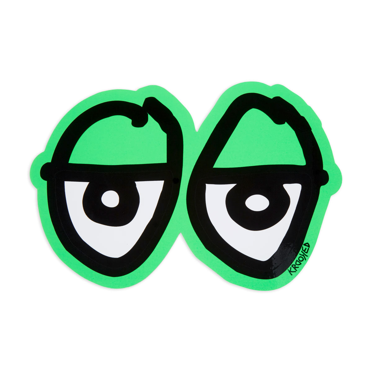 Krooked Eyes Di-Cut LG Sticker - Green image 1