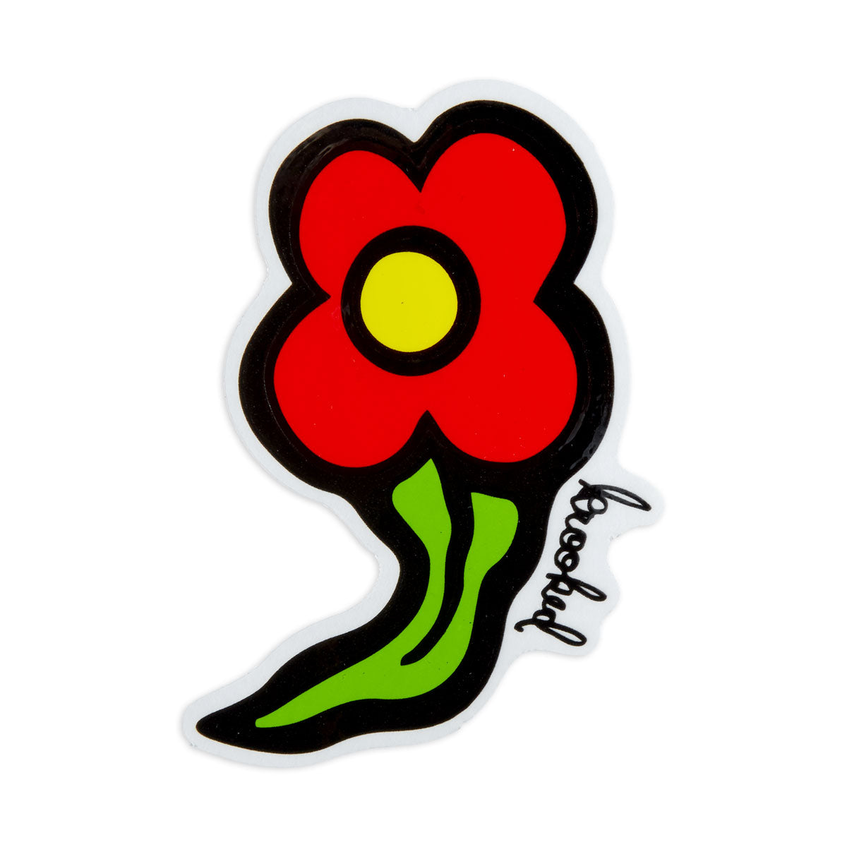 Krooked Wild Style Flowers Die-Cut MD Sticker - Red image 1