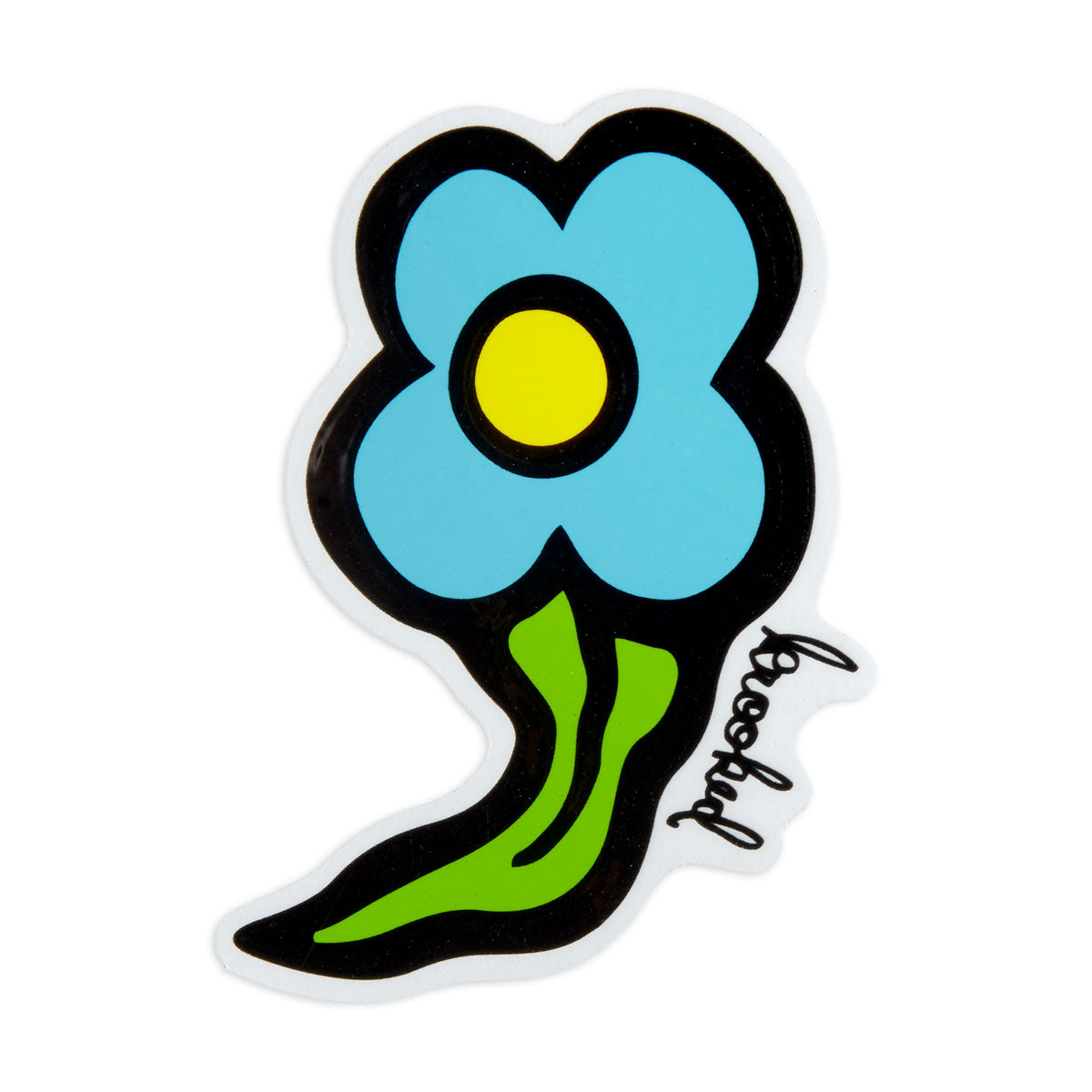 Krooked Wild Style Flowers Die-Cut MD Sticker - Blue image 1