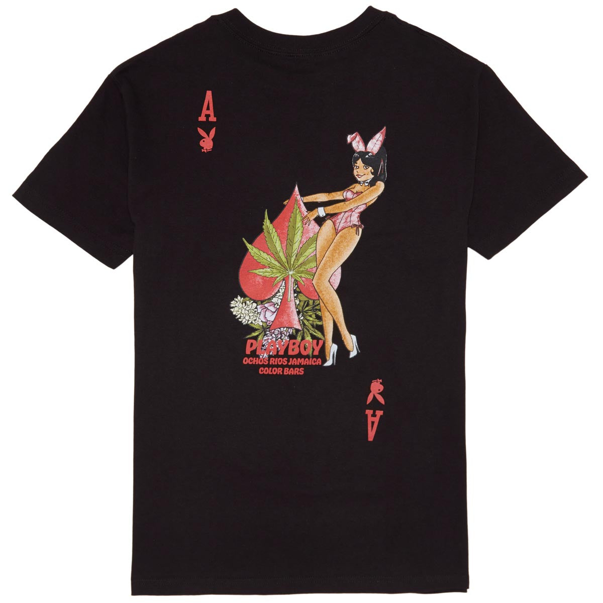 Color Bars x Playboy Jamaica Spades T-Shirt - Black image 1