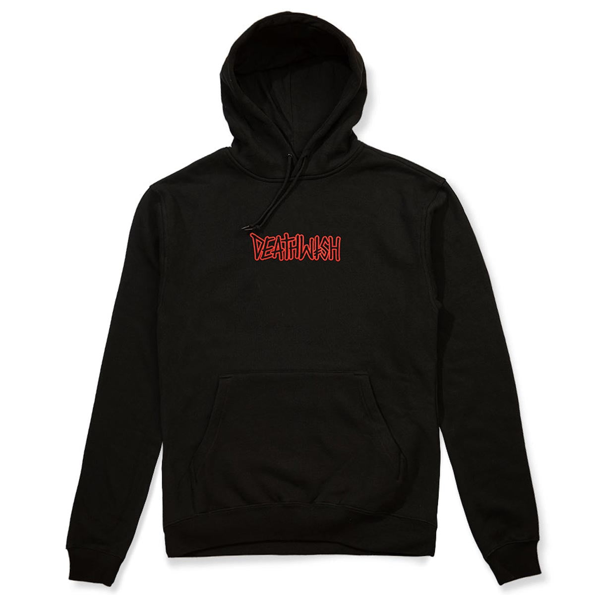 Deathwish Outline Puff Hoodie - Black image 1