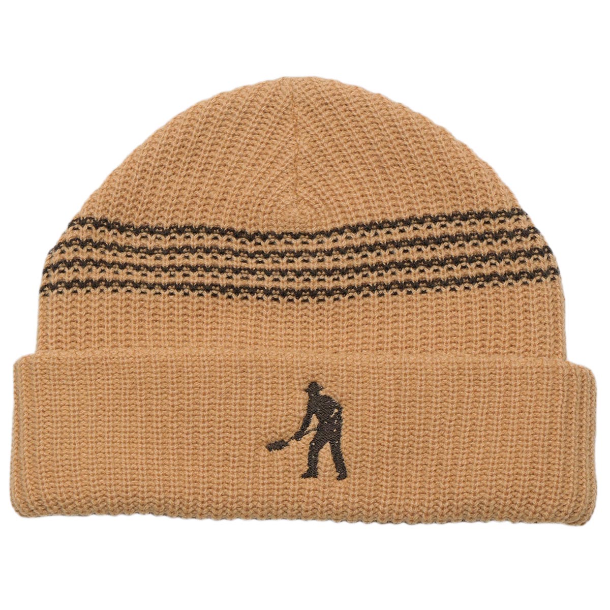 Passport Digger Striped Knit Beanie - Sand/Chocolate image 1