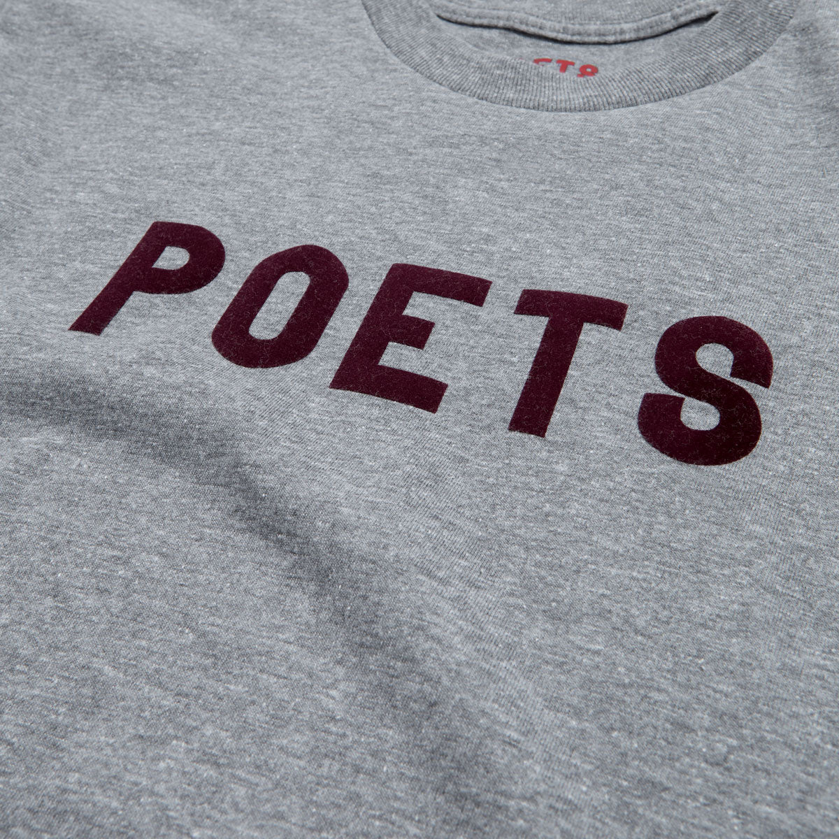 Poets OG Poets Flocked T-Shirt - Graphite Heather/Burgandy Flocking image 2