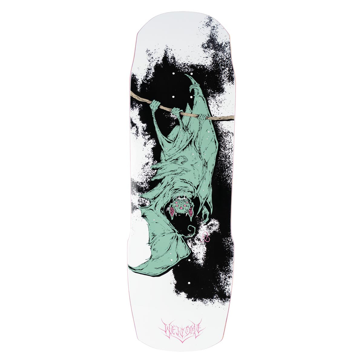 Welcome Infinitley Batty On A Totem 2.0 Skateboard Deck - White/Black - 9.75