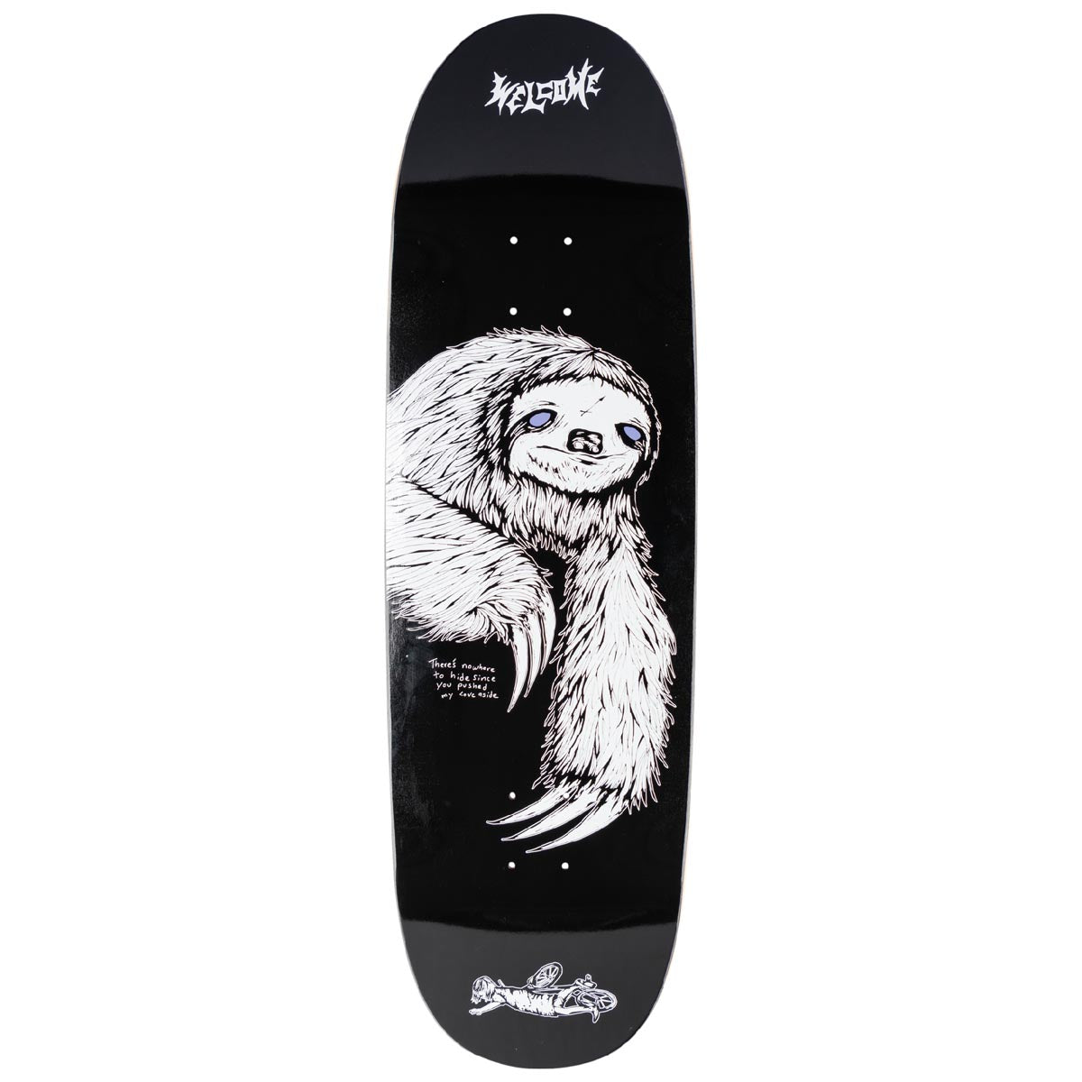 Welcome Sloth On A Boline 2.0 Skateboard Deck - Black/White - 9.50