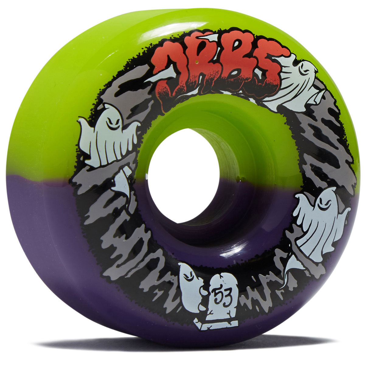 Welcome Orbs Apparitions Splits Round 99a Skateboard Wheels - Green/Purple Split - 53mm image 1