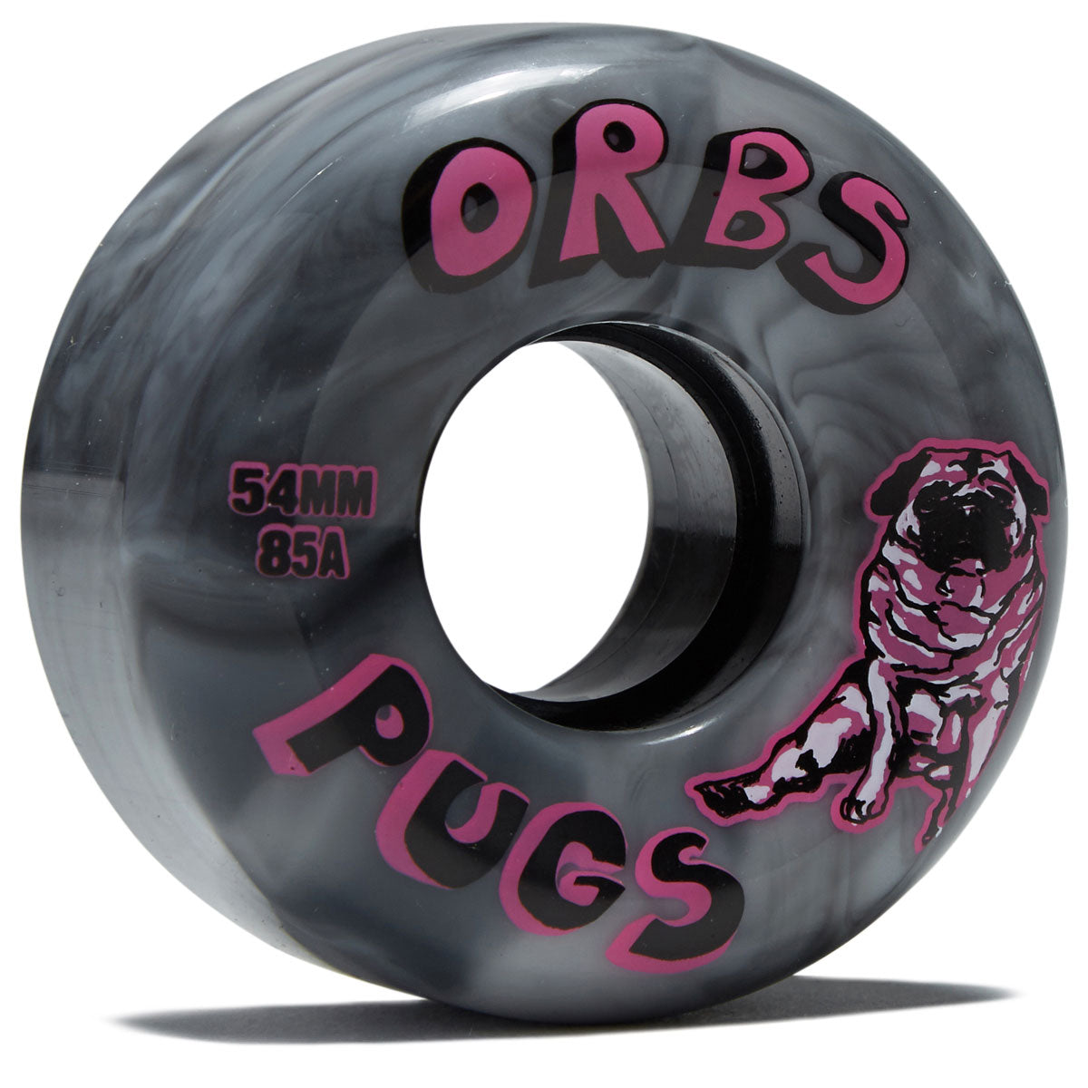 Welcome Orbs Pugs Swirls Conical 85a Skateboard Wheels - Black/White Swirl - 54mm image 1