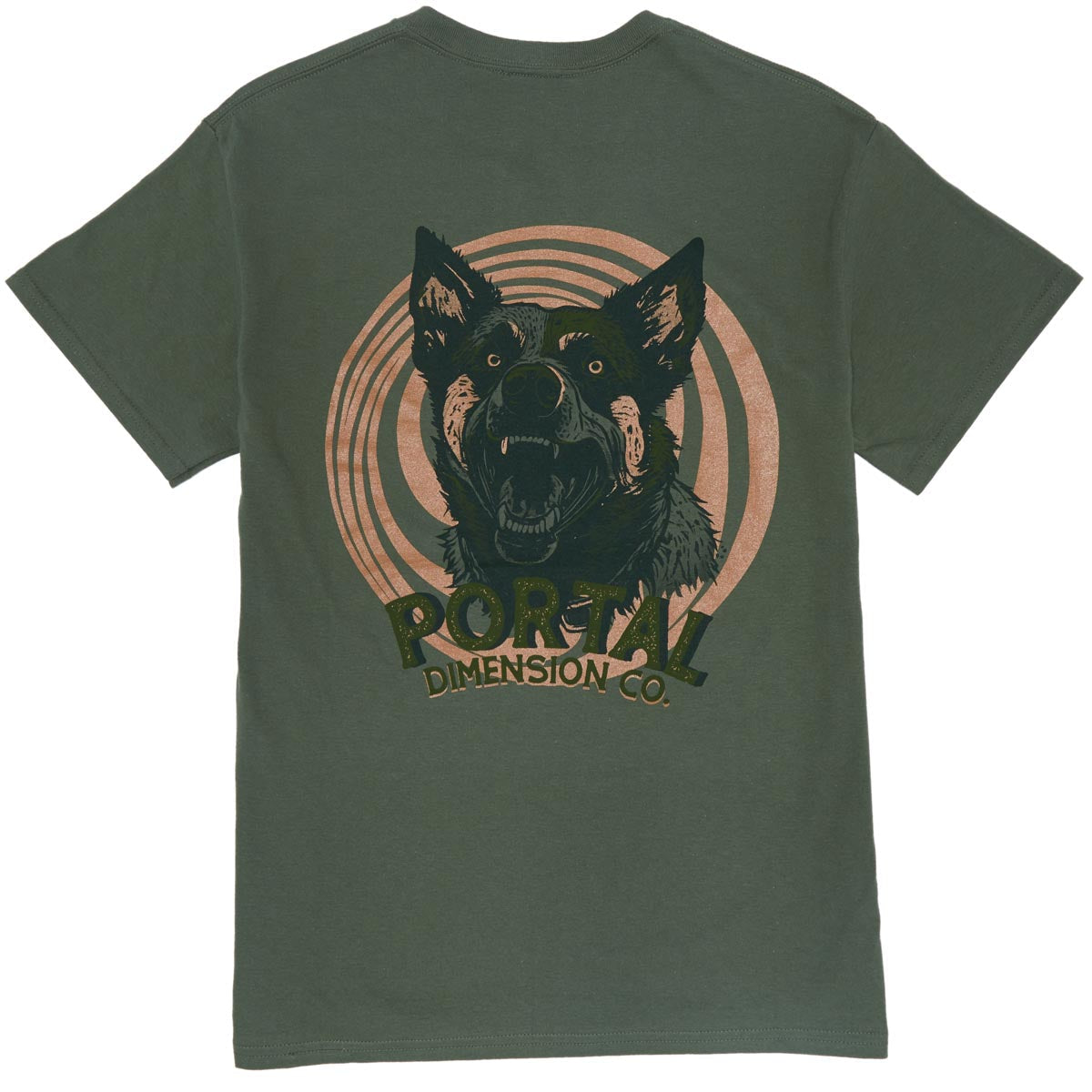 Portal Dimension Barking Dogs Don't Bite T-Shirt - Green image 2